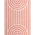 thumbnail image 2 of Unique Loom Whimsy Kids Collection Area Rug - Lines (9' x 12' Rectangle Soft Coral Pink/Ivory), 2 of 9