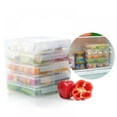thumbnail image 3 of Fridge Food Storage Container- Reusable Fresh Produce Fruit Storage Organizer Plastic Produce Organizer Storage Bin with 3 compartments to Keep Fresh for Storing Fish  Meat  Vegetables, 3 of 6