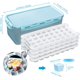 thumbnail image 4 of Silicone Ice Cube Trays and Ice Cube Storage Container Bin Set With Airtight Locking Lid, Fits in Home, Kitchen, Party 4 Packs / 128 Trapezoid Ice Cubes (white 4), 4 of 5