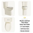 thumbnail image 3 of Los Flexi 21 Inch Extra Tall Toilet for Seniors, Bone Toilet Two Piece With Skirted Design, Powerful Siphon Jet, 1.1/1.28 GPF Dual Flush, Soft-Close Seat and Quick Install, 12'' Rough-In, 3 of 13