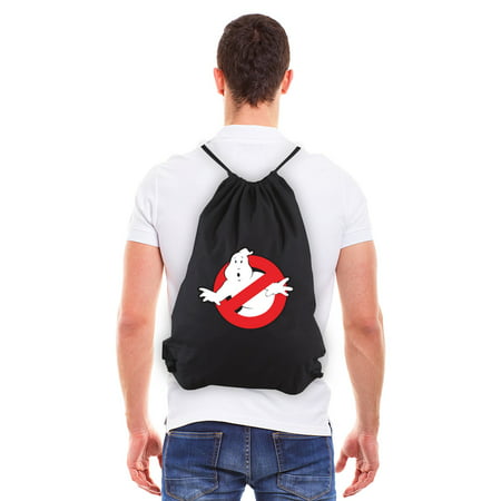 Ghostbusters Logo Eco-Friendly Reusable Canvas Draw String Gym Bag Black &
