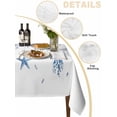thumbnail image 2 of Blue Coastal Table Cloth, Summer Eucalyptus Leaves Beach Ocean Starfish Nautical Waterproof Tablecloth for Rectangle Tables, Washable Fabric Table Cover for Restaurant Kitchen Dining Tables 60"x102", 2 of 6