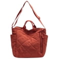 thumbnail image 1 of Yucurem Winter Shoulder Bag Quilted Rhombic Lattice Women Handbags for Work (Orange), 1 of 10