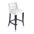 thumbnail image 3 of Counter Height Bar Stools Set of 2, Velvet Dining Chairs with Wood Legs and Nailhead Trim Back, Upholstered Kitchen Island Stools with Footrest for Dining Room Kitchen Bar, Cream, 3 of 7