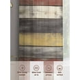 thumbnail image 3 of Farmhouse Grey Yellow Sheer Curtains for Living Room Bedroom Retro Vintage Wood Sheer Curtains 63 Inch Long 2 Panels Set Light Filtering Curtain Window Treatments Drapes for Dining Room, 3 of 6