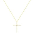 thumbnail image 2 of 10K Yellow Gold Plated .925 Sterling Silver 2.0 cttw Brilliant Round-cut Diamond Cross 18" Pendant Necklace (J-K Color, I2-I3 Clarity), 2 of 7