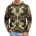 thumbnail image 2 of WTOBBY Men's Camouflage Hoodie, Street Style Loose Fit Sweatshirt with Kangaroo Pocket, Military Print Outdoor Comfort,Green XL, 2 of 6