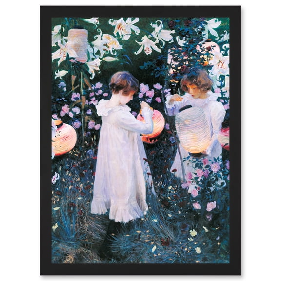 John Singer Sargent Carnation Lily Rose Painting A4 Artwork Framed Wall Art Print