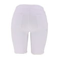 thumbnail image 5 of Gubotare Women's High Waisted Bermuda Shorts Stretchy Knee Length Jean Shorts (White,Size XL), 5 of 6