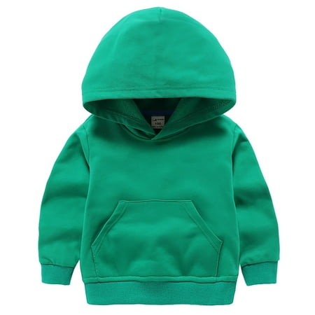 

Otqutp Children Snow Wear Toddler Boys Girls Fashion Long Sleeve Pullover Sweatshirt Children Solid Plus Babies Hooded Color Top Coat Girls Tops(Green 8-9 Years)