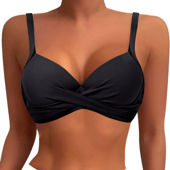 Women's Underwire Push Up Bikini Top with Padded Swimsuit Bra Stylish Bathing Suit Tanks for Summer Beach