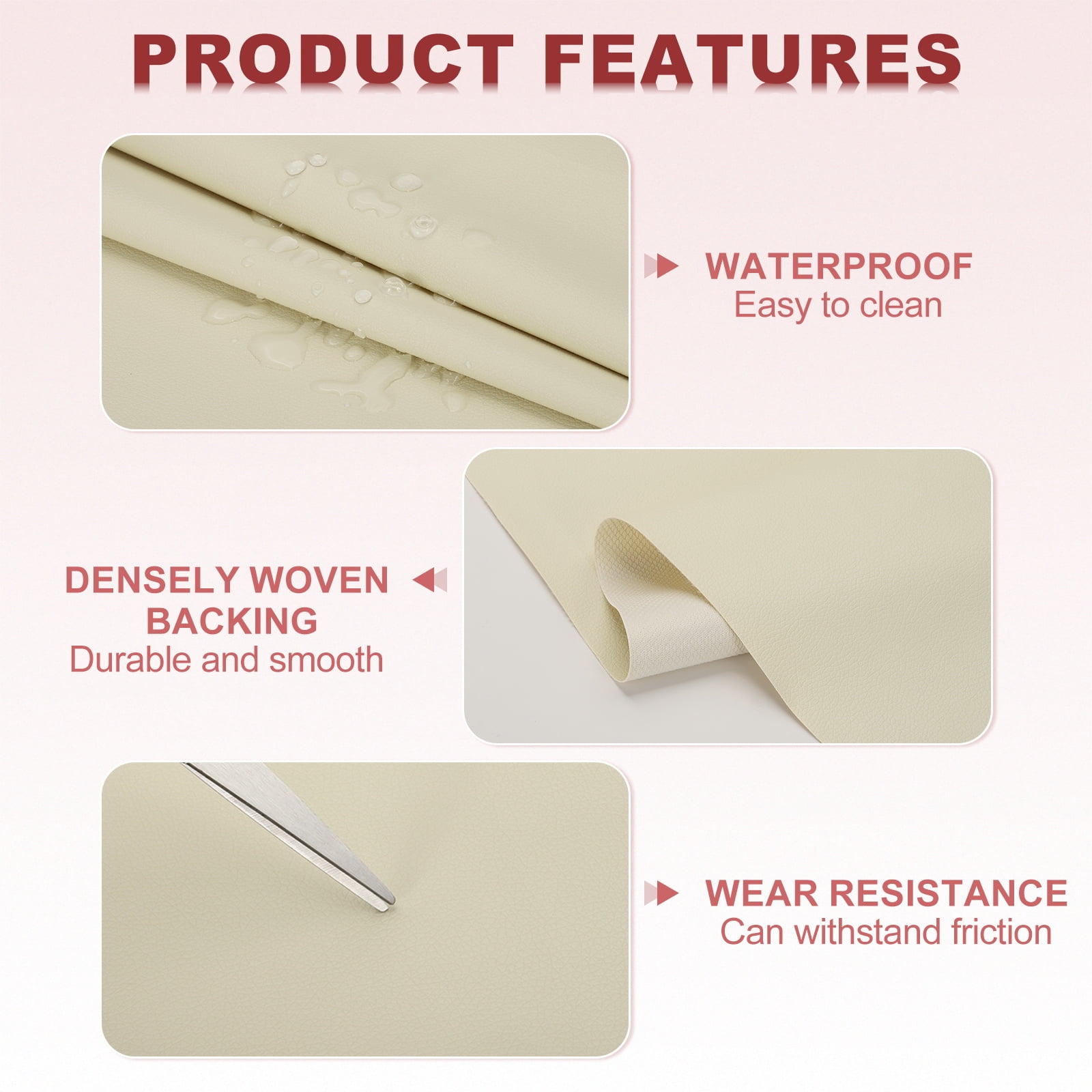 Uxcell Faux Leather Fabric Sheets Vinyl Synthetic Soft for Upholstery Car Furniture Sofa Crafts