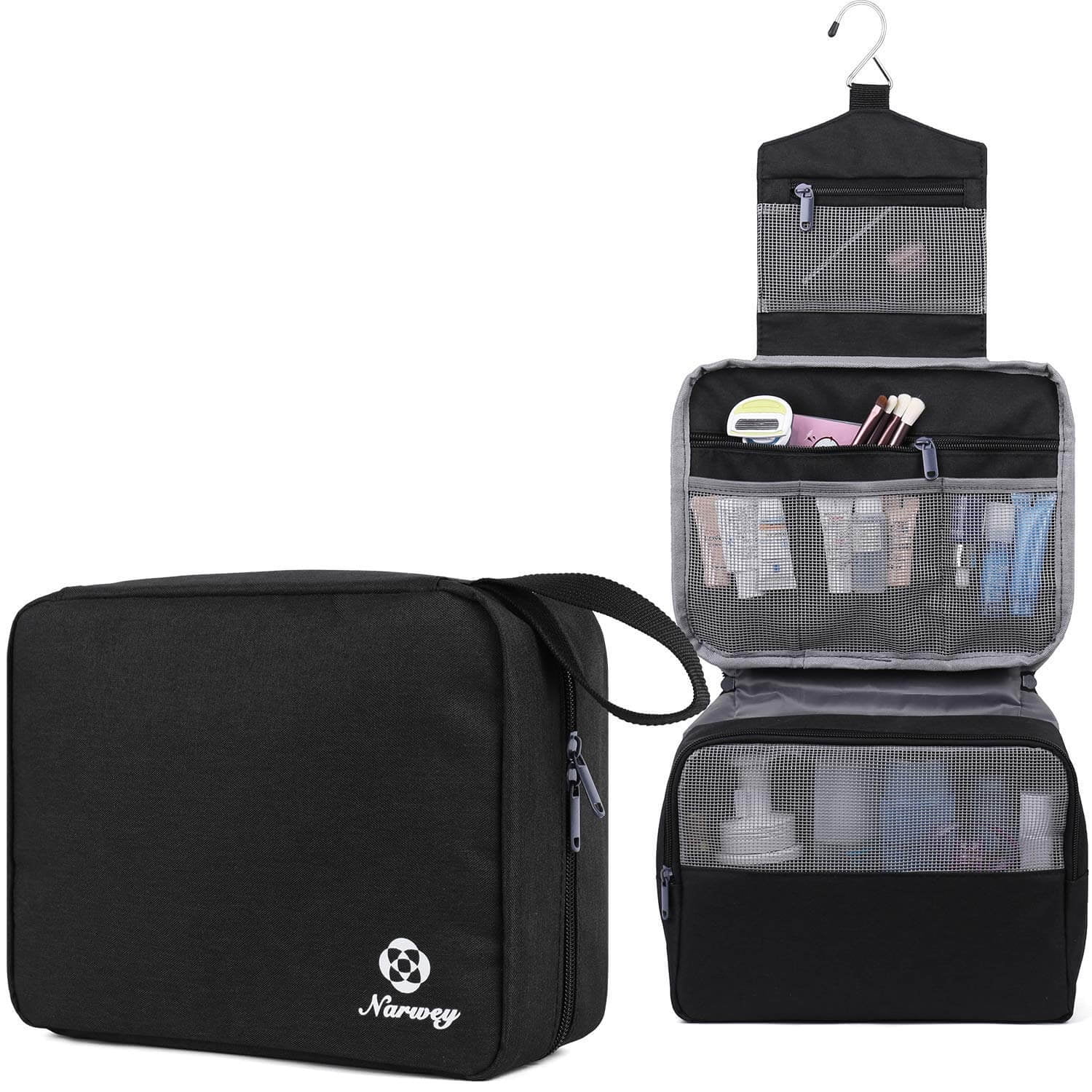 Narwey Hanging Travel Toiletry Bag Bulk Make Up Cosmetic Bags