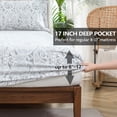 thumbnail image 3 of King Size Bed Sheets Set PC Soft Cooling Thread Count Microfiber Printed Sheet Deep Pocket Breathes Better Machine Washable Tropical Palm Tree Fronds Patterned Double, 3 of 6