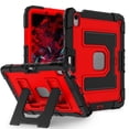 thumbnail image 2 of Funda para iPad Air 11 2025 / 2024, Silicona Anti-caída + Capa Protectora de PC con Soporte Grande Oculto, Correa para el Hombro, Funda Protectora Resistente a Golpes y Tres Pruebas para Tablet, Rojo, 2 of 7