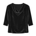 thumbnail image 6 of Ltctricy Velvet Tops for Women Long Sleeve Cowl Neck Velour T-Shirts Loose Tunic Tops Dressy Casual Tee Blouses, 6 of 7