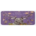 thumbnail image 1 of Boho Kitchen Mat, Boho Hand Drawn Rein Deer with Gypsy Fashioned Elements on Antlers Unique Wild Creature, Plush Decorative Kitchen Mat with Non Slip Backing, 47" X 19", Purple, by Ambesonne, 1 of 1