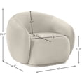 thumbnail image 3 of Meridian Furniture Emery Cream Velvet Chair, 3 of 8