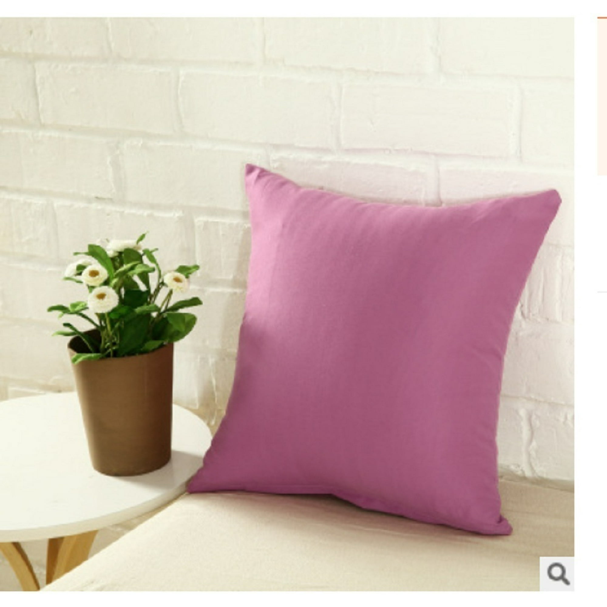 Honganda 40 40 Vintage Art Style Solid Color Pillow Case Cotton Linen Pillow Case Sofa Throw Cushion Cover Home Decor Purple