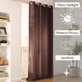 thumbnail image 2 of Solid Cotton Window Curtain Panel Grommet Panama Brown 55''W x 95''L, 2 of 6