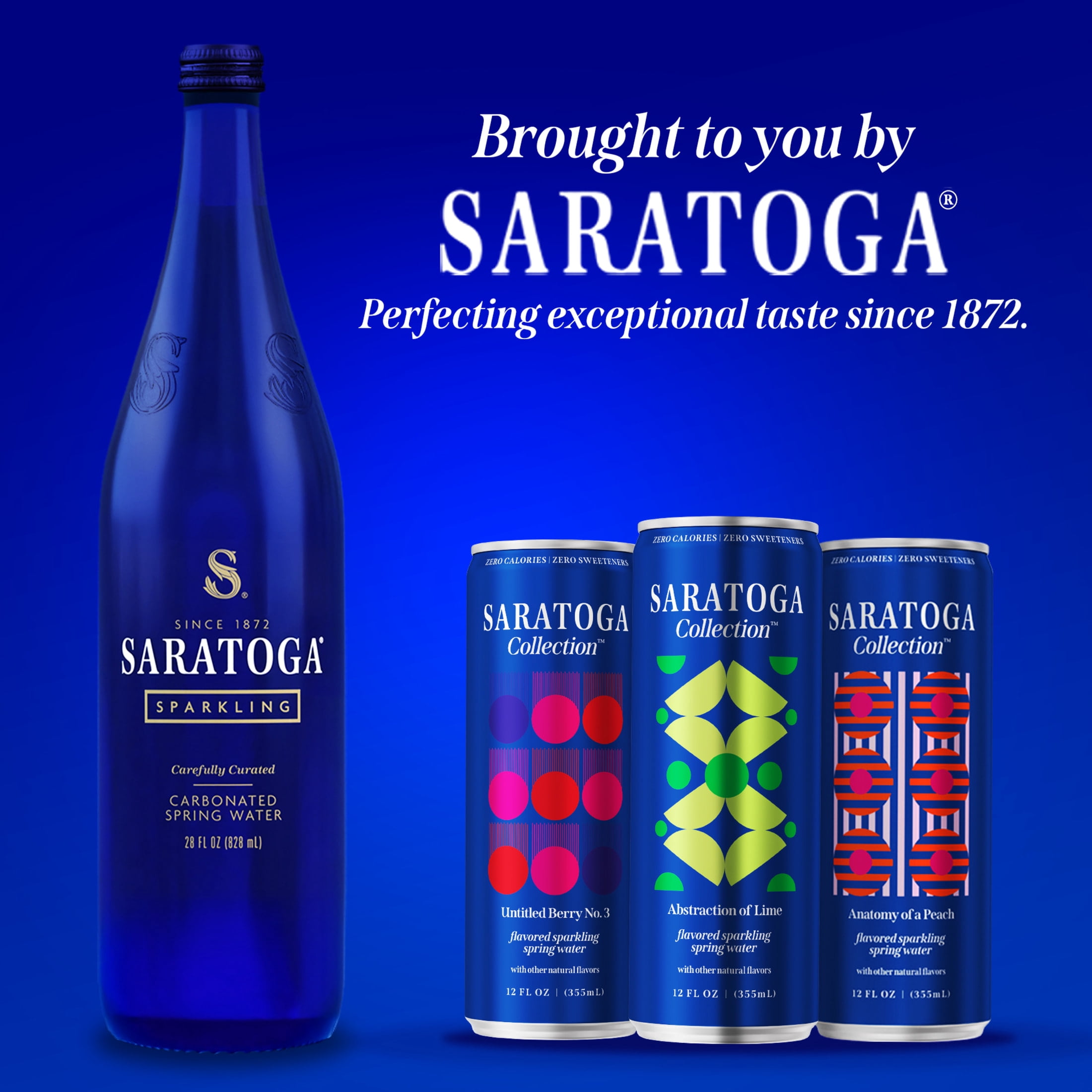 (4 pack) Saratoga Collection, Berry Flavored Sparkling Water, Untitled Berry No. 3, 12 fl oz, 6-pack Cans