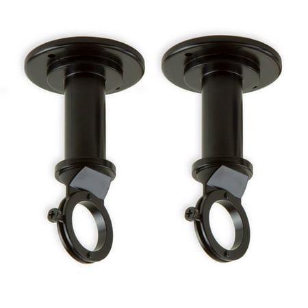

1 Industrial Pipe Wall/Ceiling Single Bracket (pair) - Black