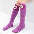 thumbnail image 4 of IWRICH Knee High Socks Crazy Fun Gift Cute Animal Patterns Cotton Long Socks 6 Pairs Purple, 4 of 5