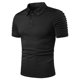 thumbnail image 1 of Blusa de manga corta para hombre, informal, lisa, con cuello vuelto Pompotops oipoqjl25030, 1 of 2