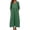 C1-Green1291, variant on Solid Color Maxi Dress For Women Three Quarter Sleeve Pocket Gathered Waist Coastal Long Sundress