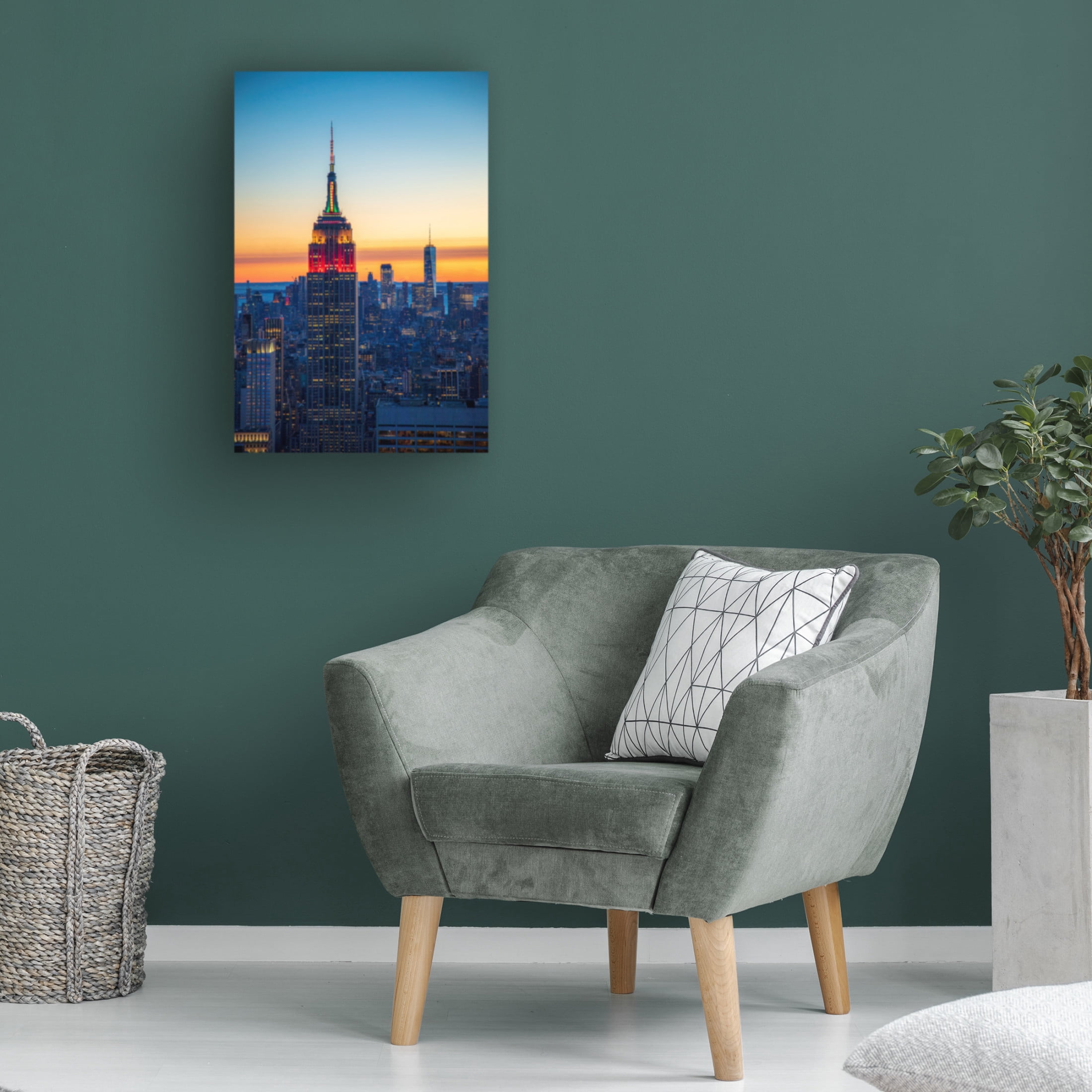 Canvas Wall Art - Danny Gao 'Blue Manhattan' Wall Art for Living Room, Bedroom, or Office Décor by Trademark Fine Art - 22 x 32 Inches