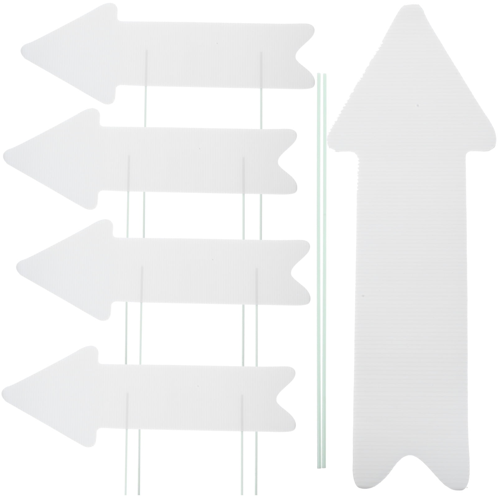 Tineasur 5Pcs Blank Lawn Signs for Garden Decoration White Yard Sign Stake