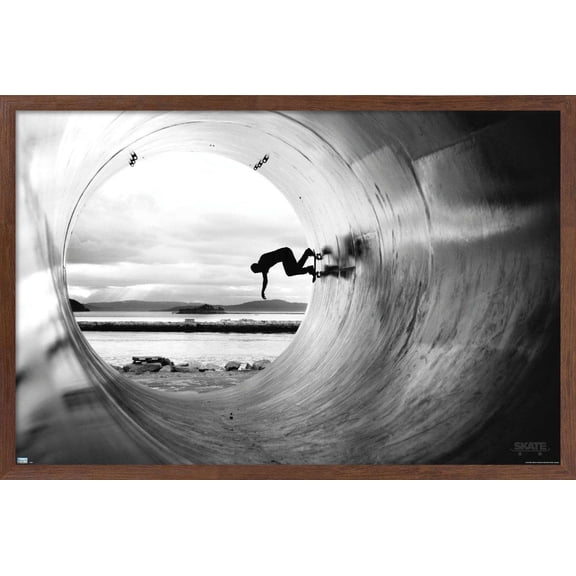 Skateboarding - Tube Wall Poster, 22.375" x 34", Framed