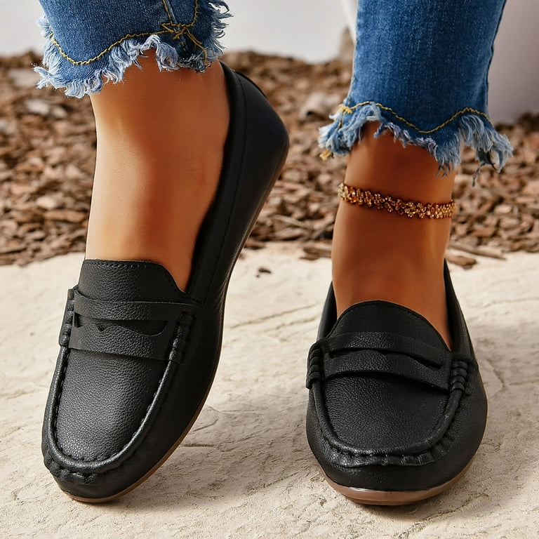 Lhamo Latso Penny Loafers For Women Comfortable Casual Office Shoes