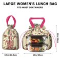 thumbnail image 5 of Pioneer Flower Floral Print Pattern Drawstring Lunch Bag Women - Drawstring Lunch Bag Insulated for Work Office - Stain-Resistant Large Lunchbags for Women with Multi-Pockets, 5 of 6
