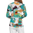thumbnail image 4 of Phineas And Ferb Women’s Pajama Top 3D Digital Print Sleepwear Trendy Crewneck Pullovers Long Sleeve Shirts 4XL, 4 of 8