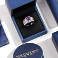 thumbnail image 5 of Gem Stone King Men's 925 Silver and 10K Yellow Gold Purple Amethyst and White Lab Grown Diamond Ring (2.36 Cttw, Gemstone Birthstone) | Size 13, 5 of 6