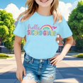 thumbnail image 2 of Rhuody Girl Tops Back To School Short Sleeve O Neck Cartoon Letter Prints Tee 8-9 Years Light Blue, 2 of 4