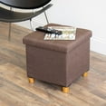 Humble Crew Collapsible Cube Storage Ottoman Foot Stool with Tray