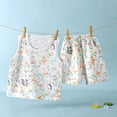 thumbnail image 2 of YHAJDS Kid Boy Girl 2 Piece Sleepwear Set Cartoon Print Cotton Sleeveless Top Shorts Home Set, 2 of 8