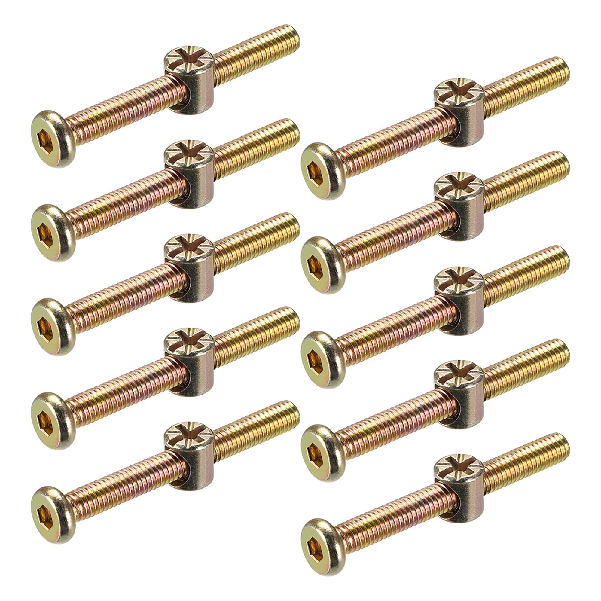 M6 x 60mm Furniture Bolts Nut Set Hex Socket Screw with Barrel Nuts