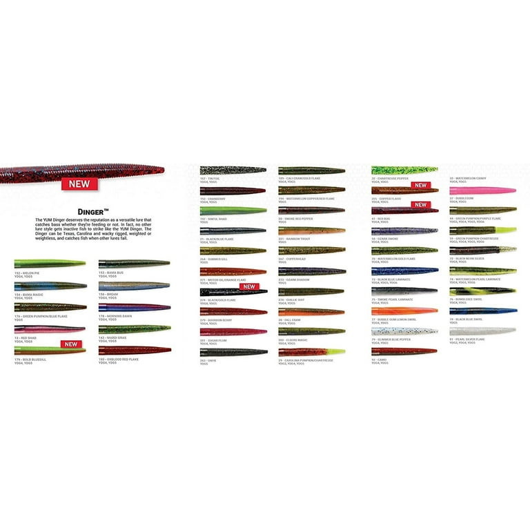 Yum 4 Dinger Soft Plastic Fishing Worm Red Shad Pack of 10, YDG413