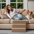 thumbnail image 2 of ModFusion 3-Step Small Dog Stairs for Bed & Couch - Memory Foam, Non-Slip, Machine Washable Cover, Portable - Brown, 2 of 9