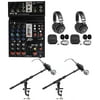 Podcasting Podcast Recording Bundle w/Peavey Mixer+(2) Headphones+(2) Mic+Stands