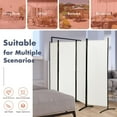 thumbnail image 5 of CZMJY 5.6FT Folding Room Divider Freestanding 4-Panel Privacy Screen with Sturdy Iron Frame, Double Hinged Partition Wall Dividers for Home Office Separator, White, 5 of 8