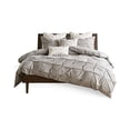 thumbnail image 1 of Ink+Ivy 3 Piece Elastic Embroidered Cotton Duvet Cover Set Gray Full/Queen, 1 of 4