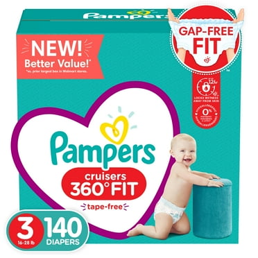 Pampers Cruisers 360 Fit Diapers, Active Comfort, Size 3, 140 Ct