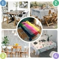 thumbnail image 4 of Colorful Tie Dye Wave Pattern Rectangle Tablecloth 60"x84",Waterproof Polyester Rectangle Table Cloth, Wipeable Spillproof Polyester Tablecloth for Dining, Camping, Indoor and Outdoor, 4 of 5