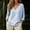 Light Blue-03, variant on Nugftut Tops for Women Plaid V Neck Blouse Long Sleeve Loose Casual Shirts