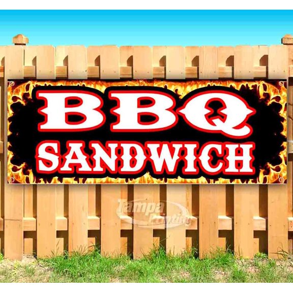 BBQ Sandwich 13 oz Vinyl Banner With Metal Grommets