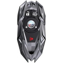 Metal Key case for Buick 2 3 4 5 Buttons Key Fob case Cover for Buick Verano Regal Lacross Envision Encore Enclave GL8 2015 2016 2017 2018,with Keychain (Grey)